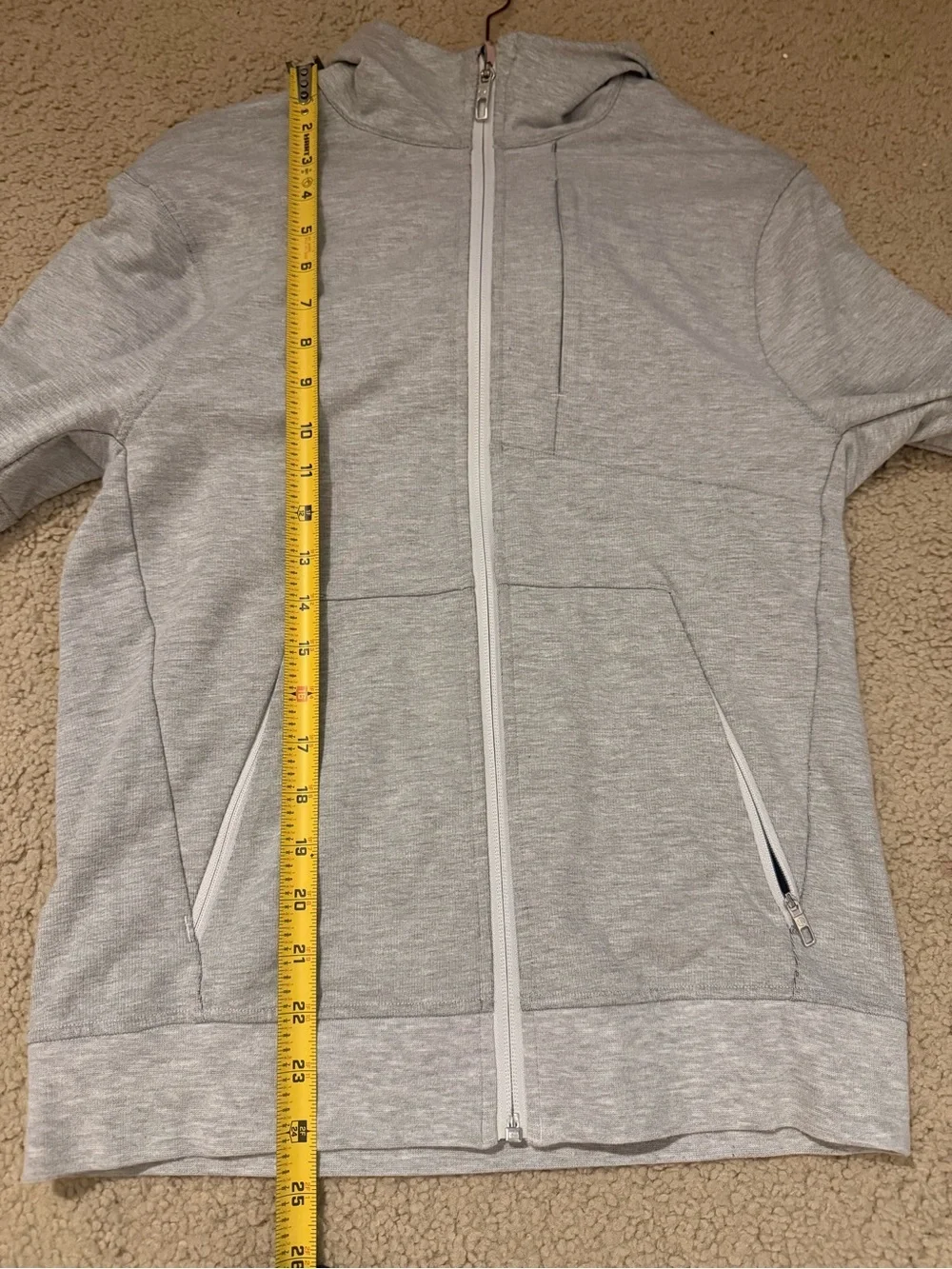 Lululemon Men’s Gray Full Zip Hoodie Tech Fleece Jacket Size XSmall